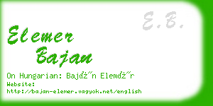 elemer bajan business card